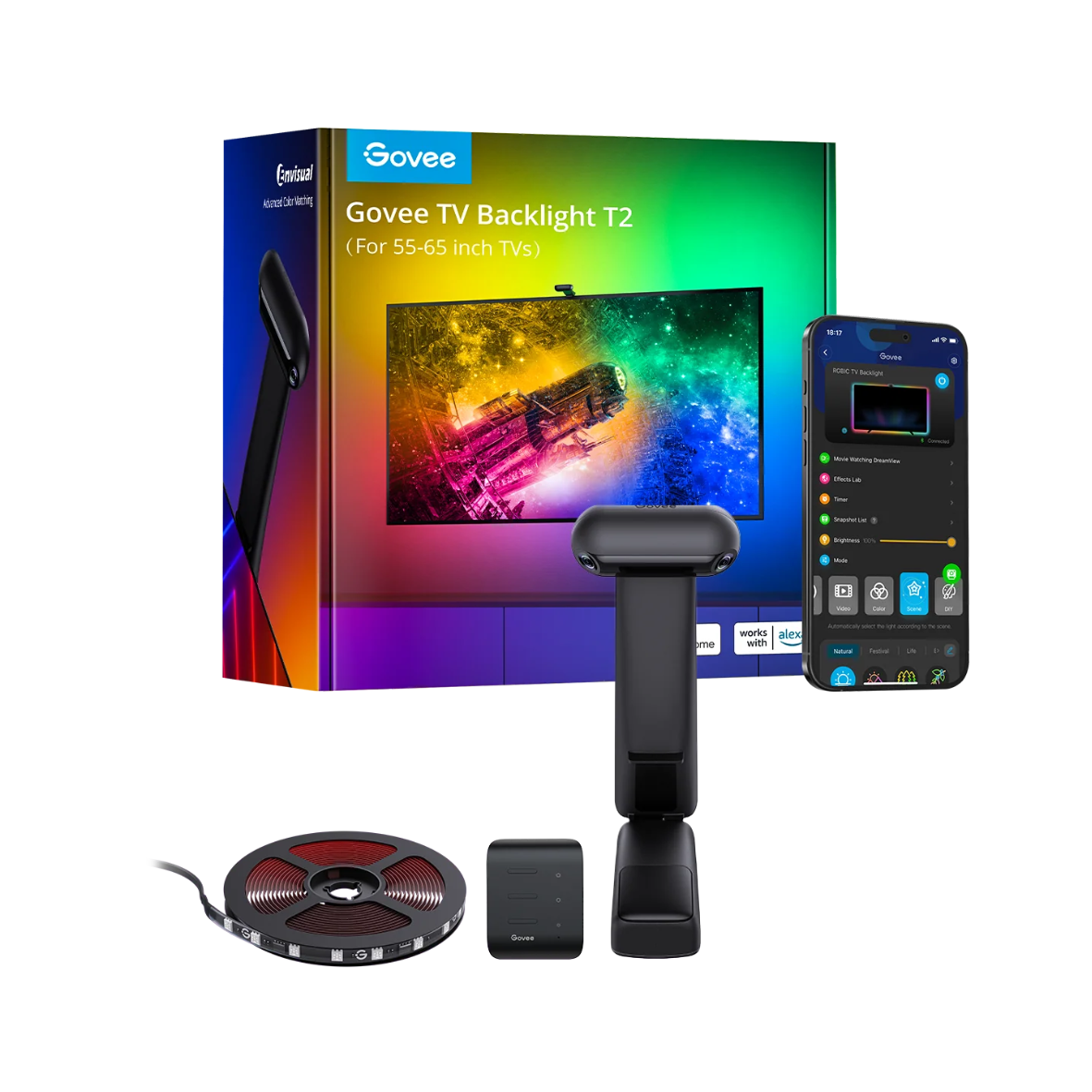 Govee T2 - Luz Ambilight para TV (Cámara Dual)