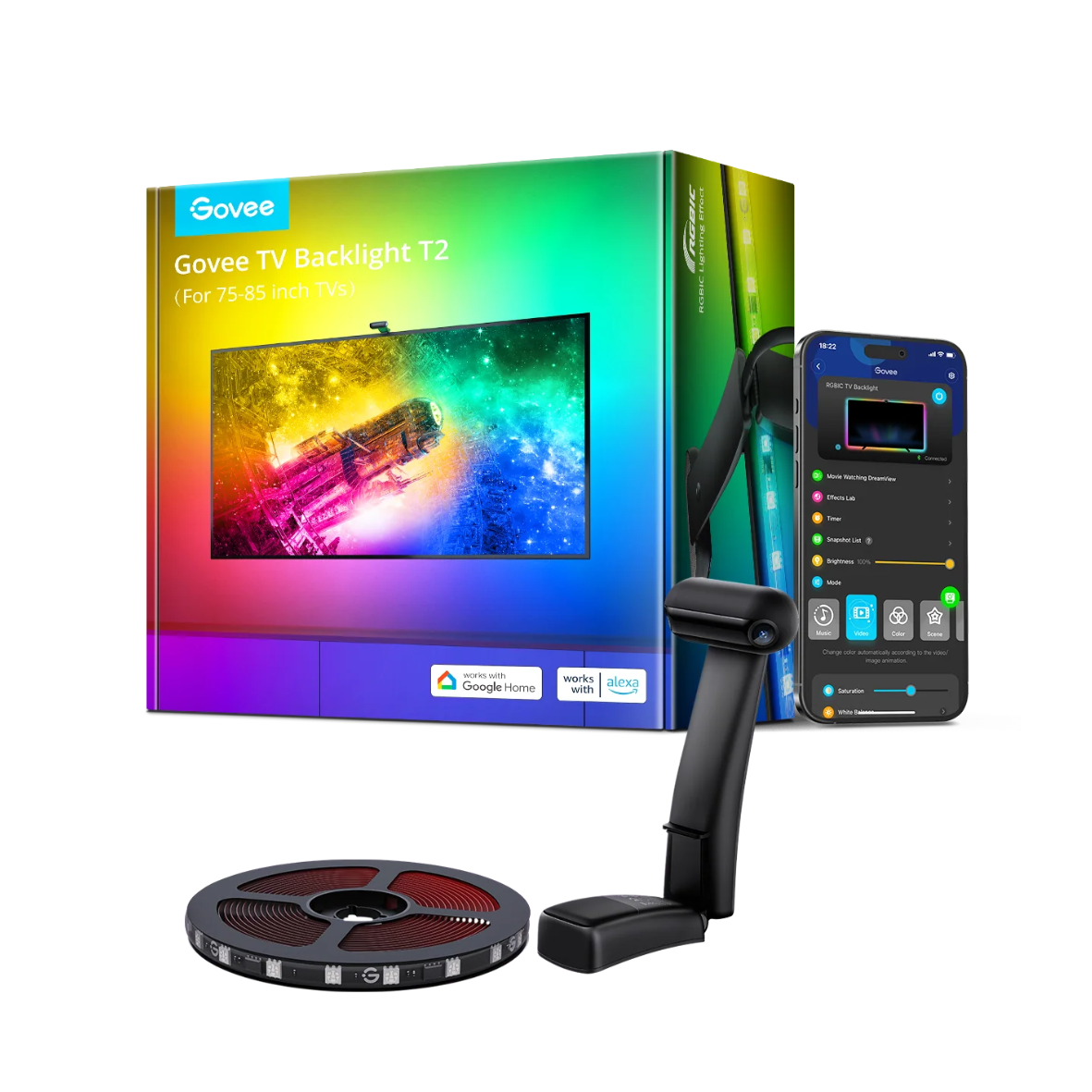 Govee T2 - Luz Ambilight para TV (Cámara Dual)