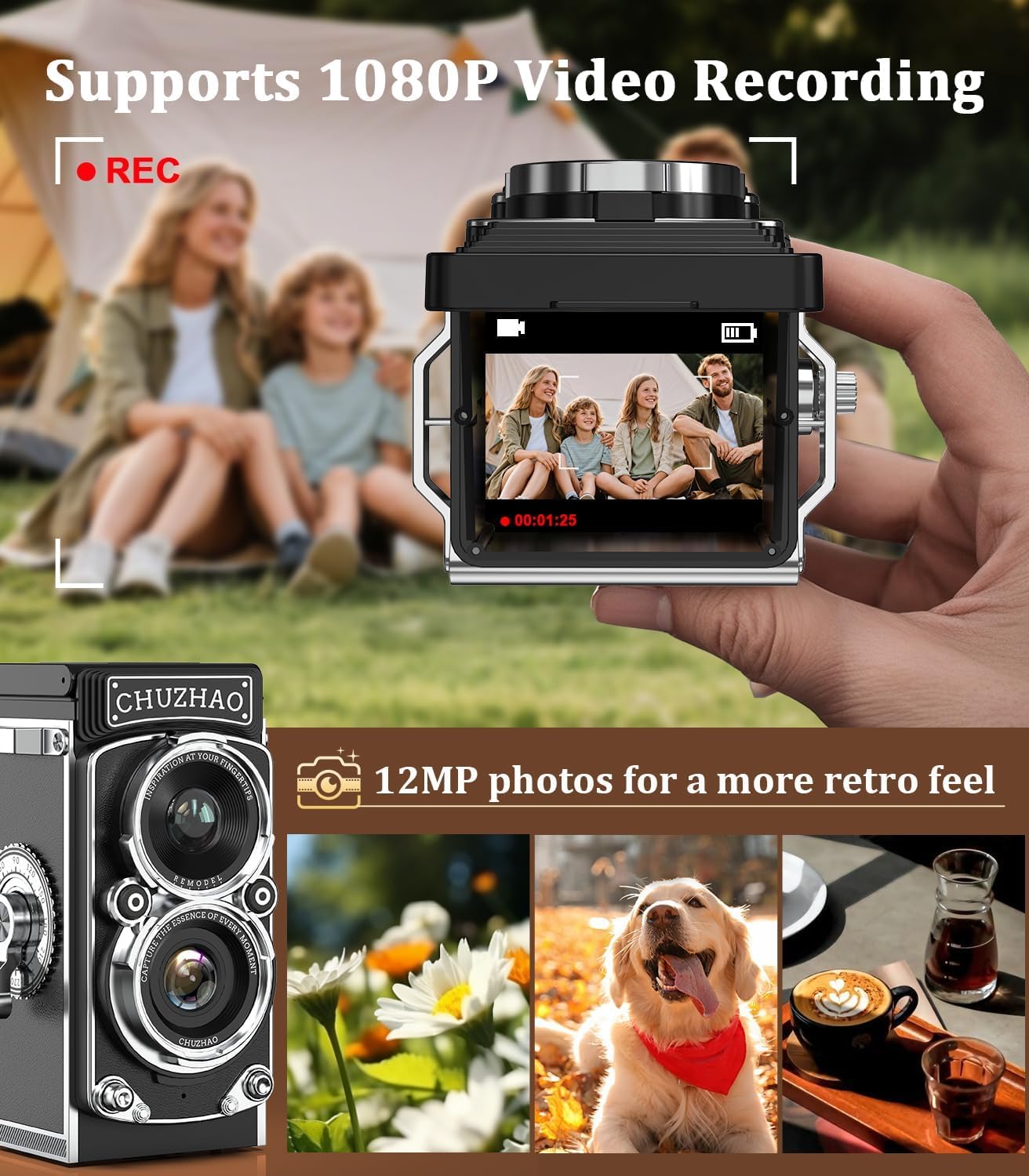 Chuzao Mini Cámara Digital Vintage